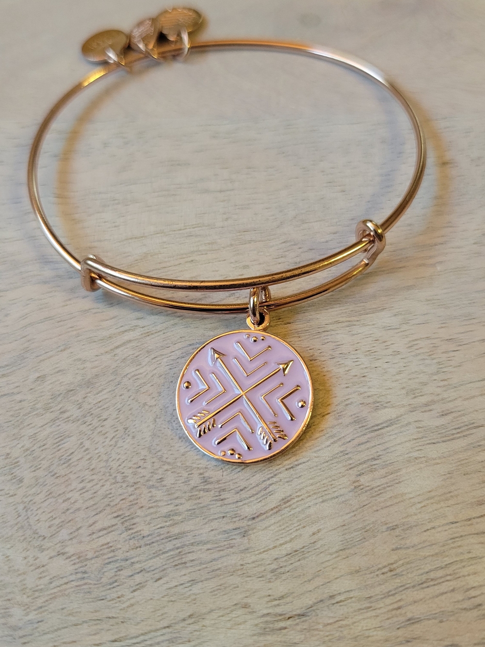 Alex And Ani Rose Gold-Tone Arrows Of Friendship  Bangle Bracelet
